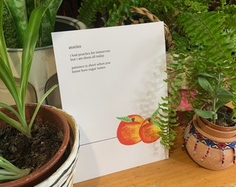 Fruit Wall Art Print and Postcard Poem - Food and Love Poetry with Artwork