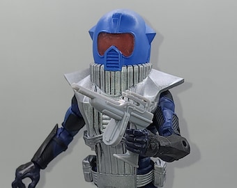 1/12 scale head inspired by Battle Force 2000 Maverick Vest, helmet, two face plates and Gun
