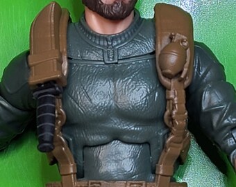 Shoulder Harness Right Side Knife - GI Joe Classified compatible 1/12 scale with knife