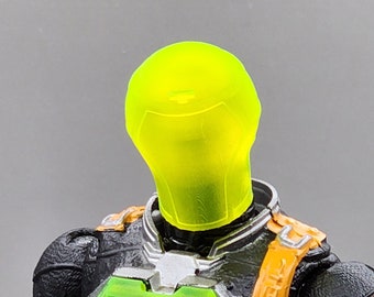 Clear Bright Green BAT v2 head GI Joe Classified Compatible 1:12 scale (BQ)