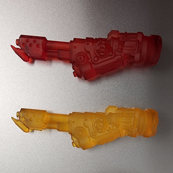Classified Compatible 1/12 scale - Android Flame Thrower attachment - Transparent Graphite/Red/Yellow