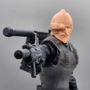 Voltar inspired Heads, Backpack, walkie talkie and Gun Classified compatible 1:12 scale image 1