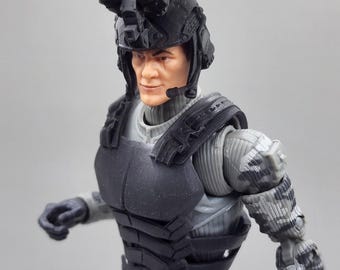 Plain black armored vest - 1/12 scale