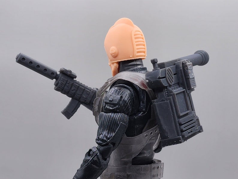 Voltar inspired Heads, Backpack, walkie talkie and Gun Classified compatible 1:12 scale image 6