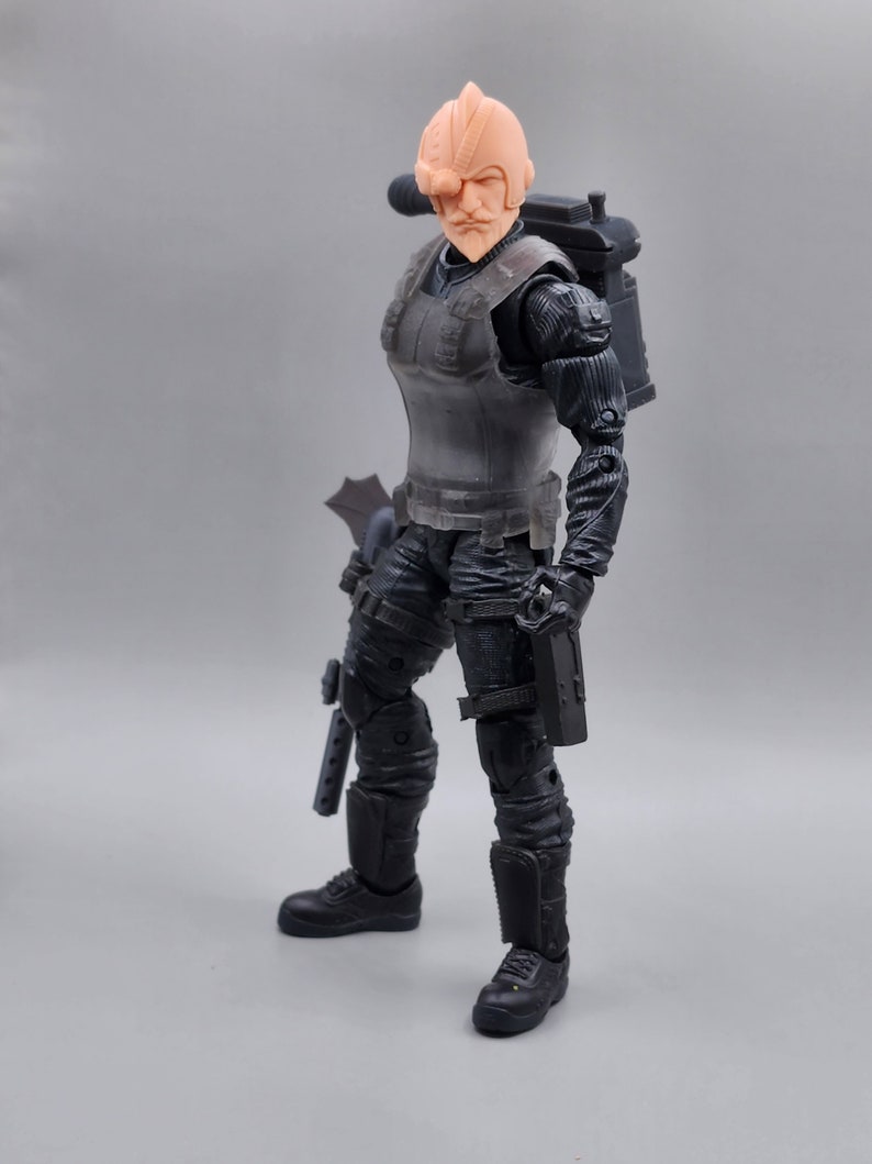 Voltar inspired Heads, Backpack, walkie talkie and Gun Classified compatible 1:12 scale image 5