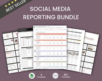 Social Media Manager Bundle, Social Medium Report Template, Digital Marketing Manager Starter Kit, Social Medium Trackers, Social Media Kit