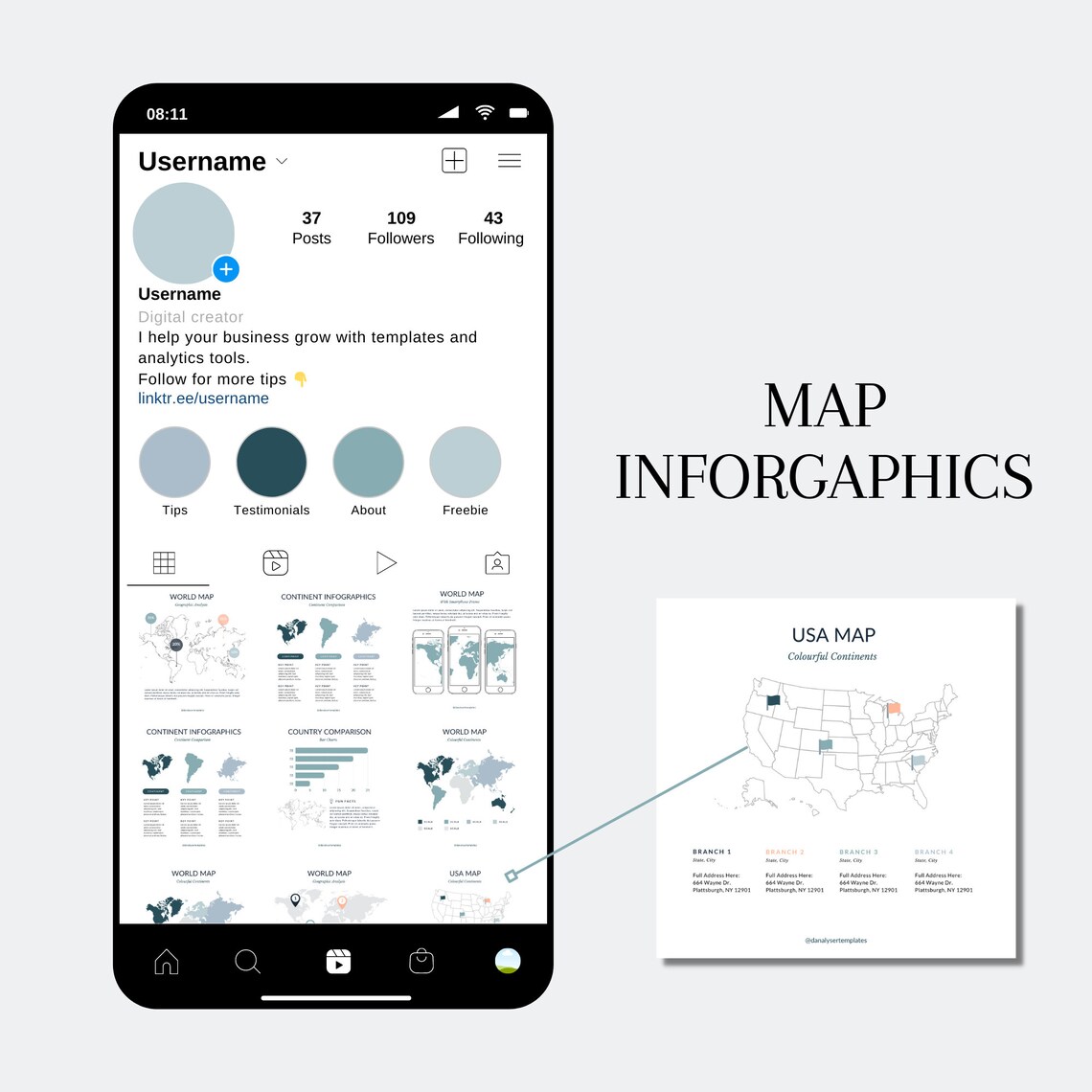 World Map Infographic Canva Template, USA City Map Infographic Template ...
