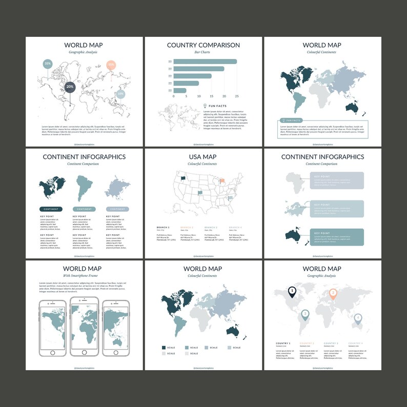 World Map Infographic Canva Template, USA City Map Infographic Template ...