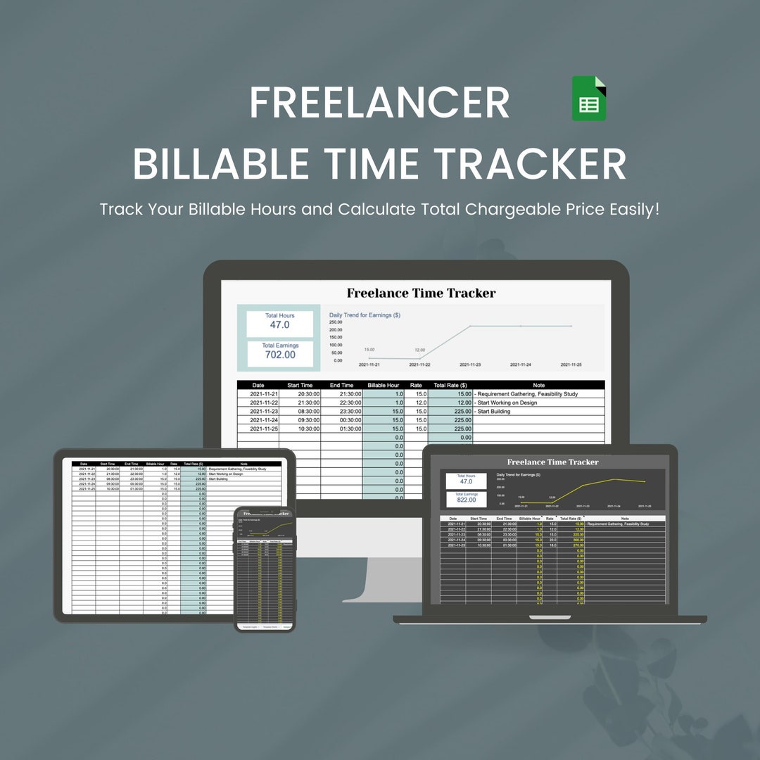 Spreadsheet Time Tracker for Freelancers, Contractors, Small Business ...