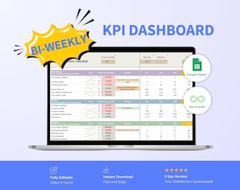 Bi-Weekly KPI Dashboard, Campaign Performance Reporting, Aesthetic Social Metric Scorecard, CEO Tracker Reports (Google Sheets Download)