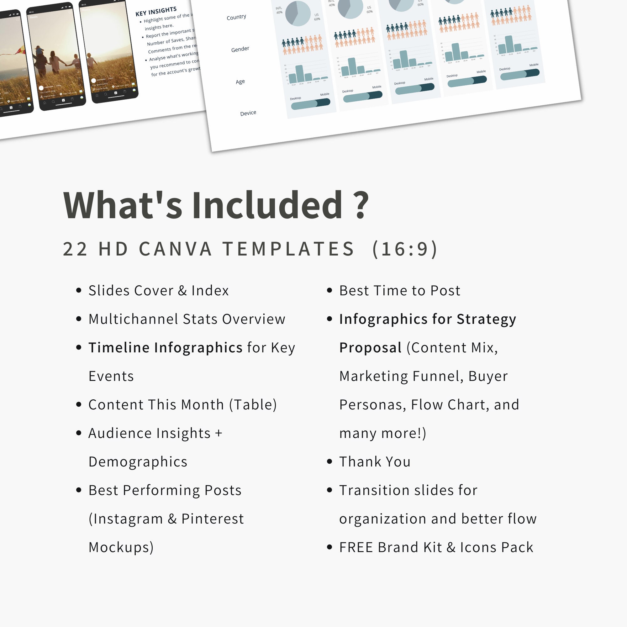 Social Media Analytics Report Canva Template Editable Infographics ...