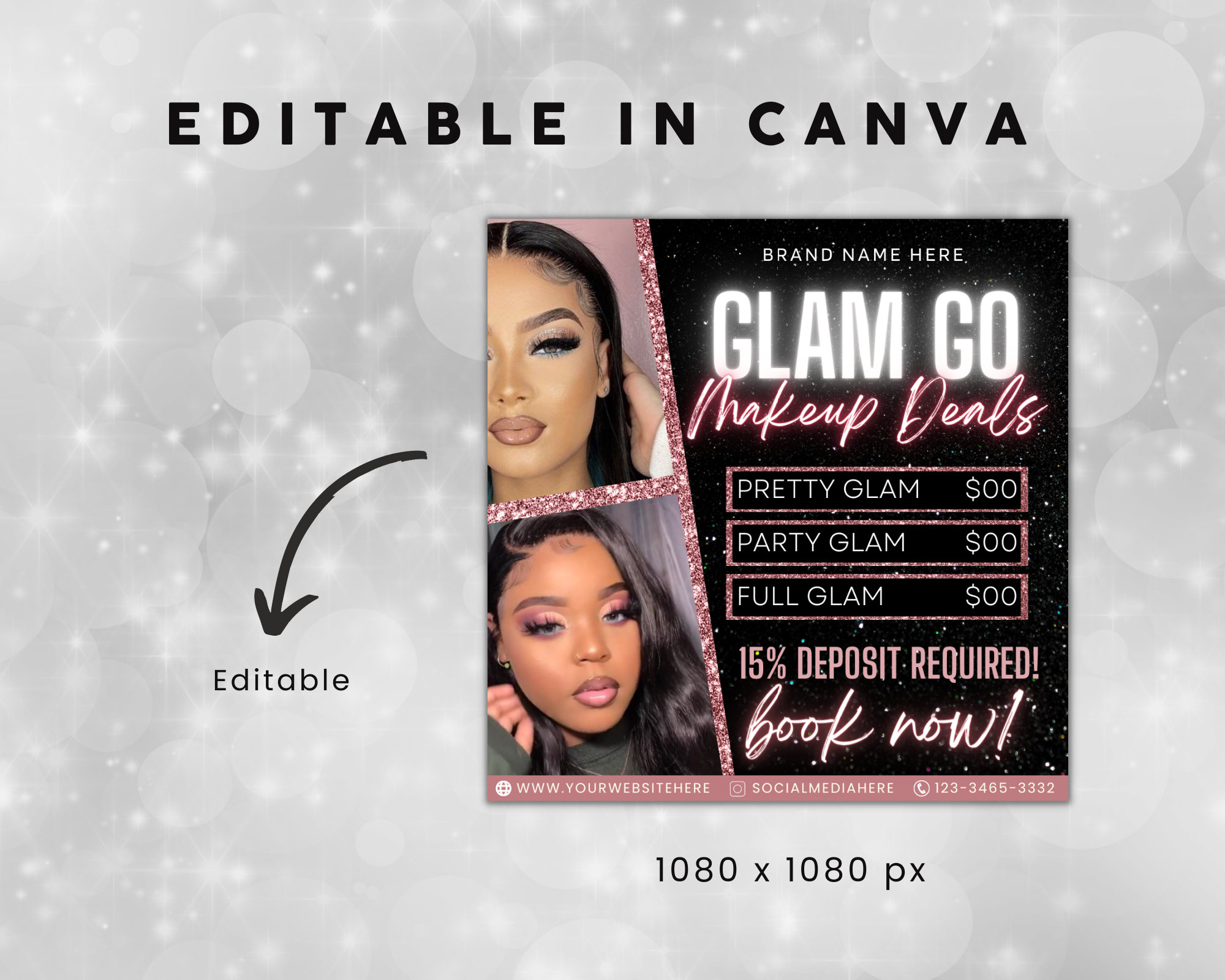 Printable Glam Go Makeup Special Deals Flyer, Custom Makeup Pricing ...