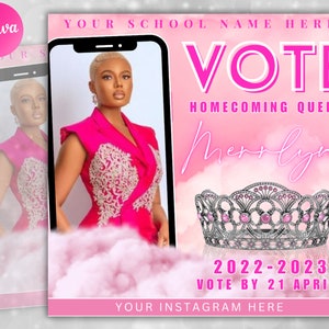 Vote Campaign Flyer, Homecoming Flyer, Homecoming Campaign, Homecoming Queen, Homecoming Vote For Me, Social Media Flyer