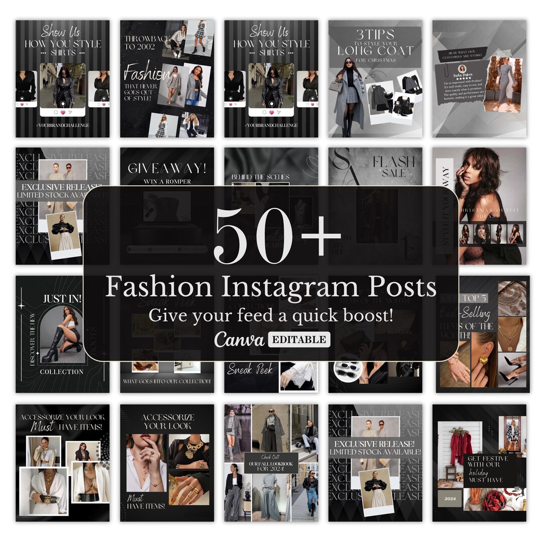 Look Style Post 50+ Fashion Instagram Post, Women & Mens Clothing Brand, Fashion Social ...