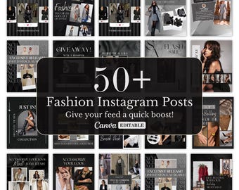 Más de 50 publicaciones de moda para Instagram, marcas de ropa para mujer y hombre, publicaciones de moda en redes sociales, plantillas estéticas para Instagram para boutiques de ropa