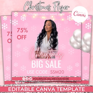 Christmas Sale Flyer, Book Now Flyer, Christmas Flyer, Holiday, Appointments Available, Pink Flyer, Social Media Flyer, Hair Makeup Lashes
