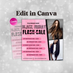Black Friday Flyer, DIY Pink Friday Flyer, bewerkbare Canva-sjabloon, Black Friday Sale Flyer, Black Friday Flyer Instagram Stories