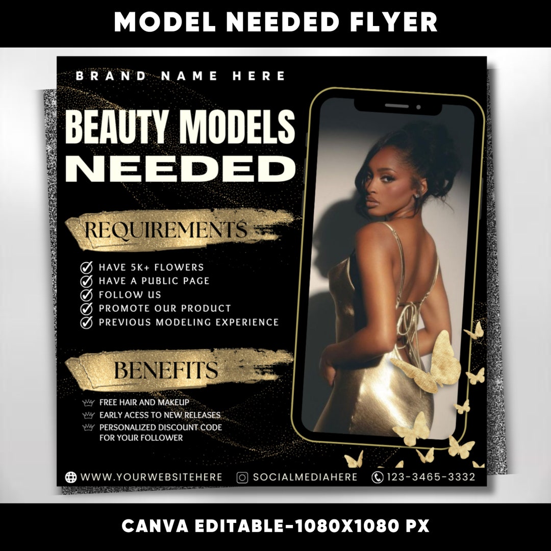 Model Needed Poster Beauty Models Wanted Flyer, Models Needed Flyer, Wanted Brand ...