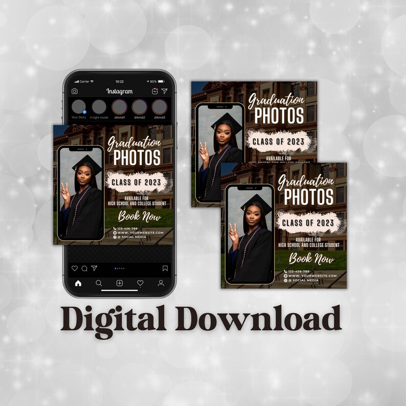 Editable Photoshoot Graduation Season Flyer, Photoshoot Template, Photographer Flyer, Graduation Season, Canva Digital Flyer Template image 2