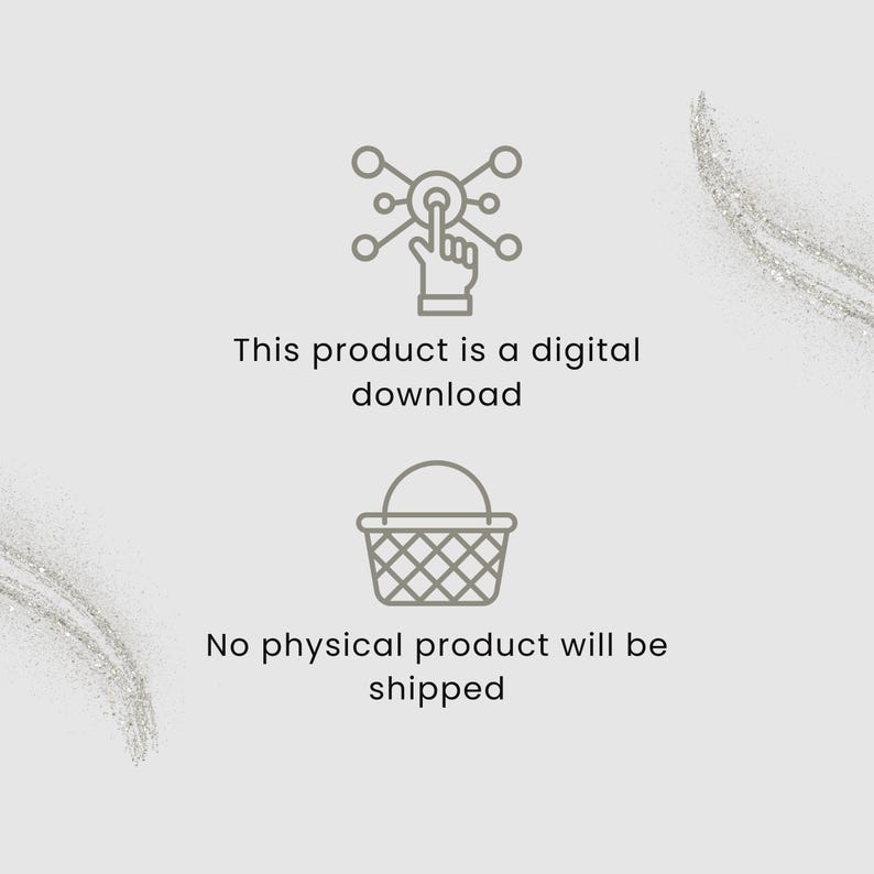 K&ouml;nnte beinhalten: Illustration einer Hand, die auf einen digitalen Download-Button klickt. Der Text lautet: "Dieses Produkt ist ein digitaler Download. Es wird kein physisches Produkt versandt."