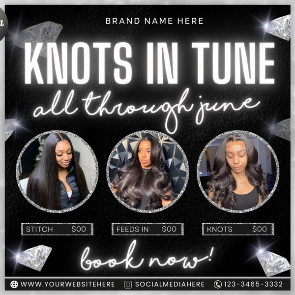 June Booking Flyer, June Hair Braiding Flyer, Knotless Braids Flyer, Summer Sale Flyer, DIY Summer Flyer, Social Media Flyer, Canva Flyer