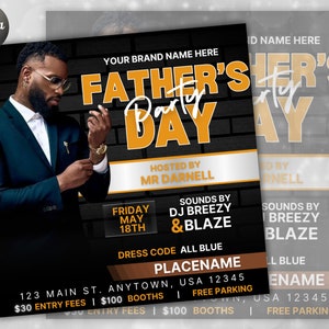 Father&#39;s Day Party Flyer, Father&#39;s Day Invitation Flyer, Best Dad Event Flyer, Party Flyer Template, Social Media Flyer, Instant Download