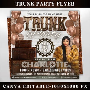 Trunk Party Flyer, Graduation Party Invitation, College Send Off Invitation, Social Media Flyer, Editable Canva Template, Instant Download