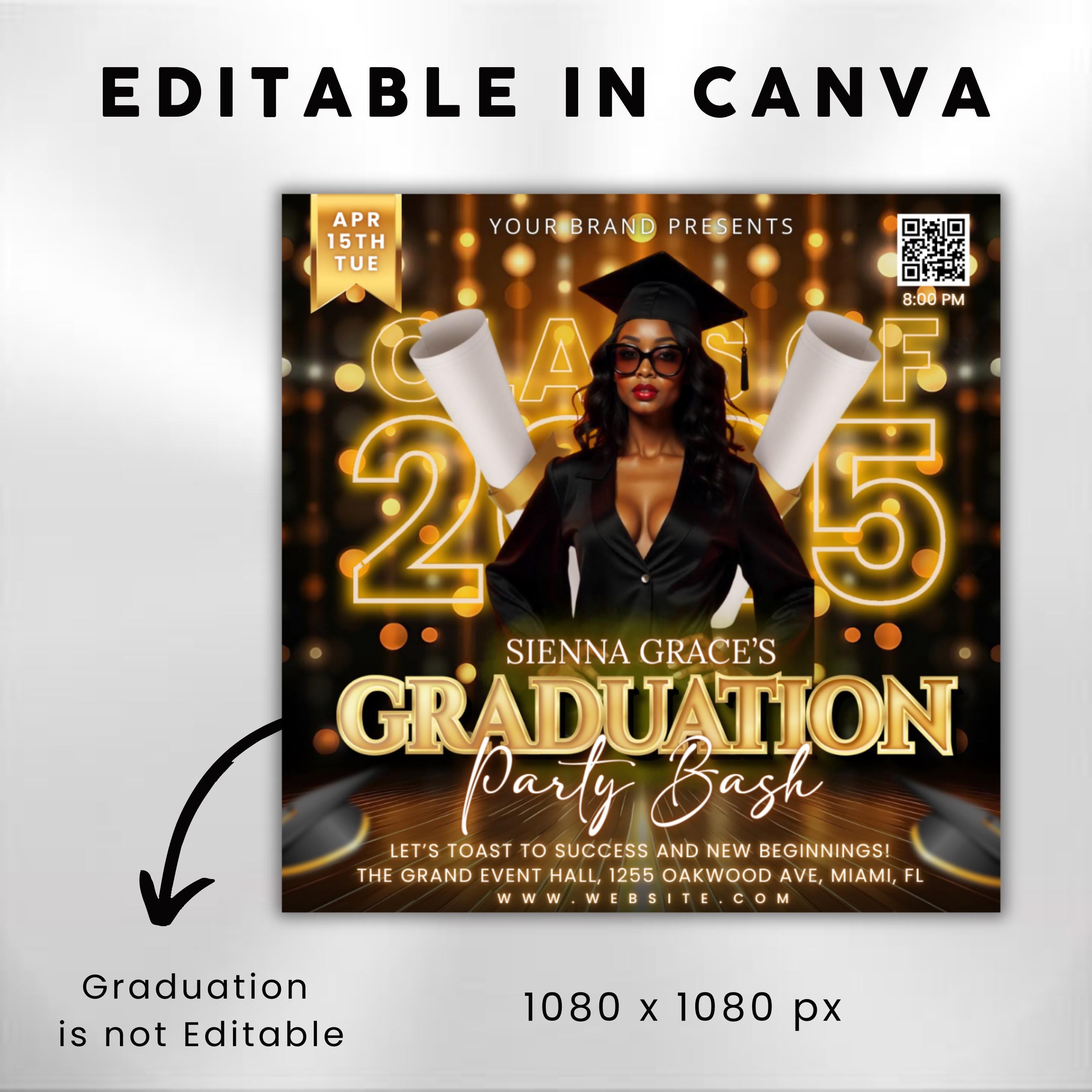 Grad Week Flyer Graduation Party Flyer, Grad Party Invite, Class of 2025, Graduate ...