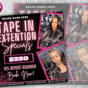 Tape In Extension Flyer, Tape In Extension, Hair Flyer Fall, Diy Hair Flyer, Hair Extension Post, Tape In Flyer