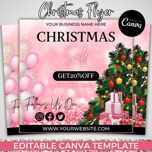 Christmas Sale Flyer, Book Now Flyer, Christmas Flyer, Holiday, Appointments Available, Pink Flyer, Social Media Flyer, Hair Makeup Lashes