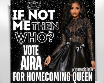 Homecoming Flyer, Vote Homecoming Queen Flyer, Campaign Flyer, Class Campaign Flyer, Prom Queen Flyer, Election Flyer, Canva Templates