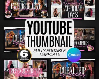 Youtube Thumbnail Canva Template, Canva Branding Kit, Customizable Minimalist Design, DIY Branding Kit Youtube Video Cover, Digital Download