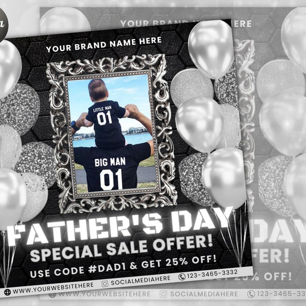 Father's Day Special Offer Flyer, Book Now Flyer, Sale Flyer Hair Nails Lashes  Flyer, Wig Install Flyer, Social Media Flyer, Flyer Template