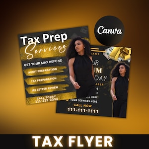Tax Prep Flyer, Tax Prep Instagram, Tax Flyer Template, Preparation Flyers, Tax Prep Templates, Tax Preparation Post