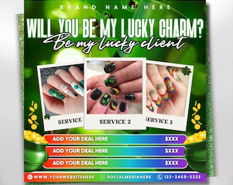 March Booking Flyer, March Flyer, March Books, St.Patricks Day Flyer, March Madness Flyer, Lashes, Nails, Hair Braid Specials Canva Template