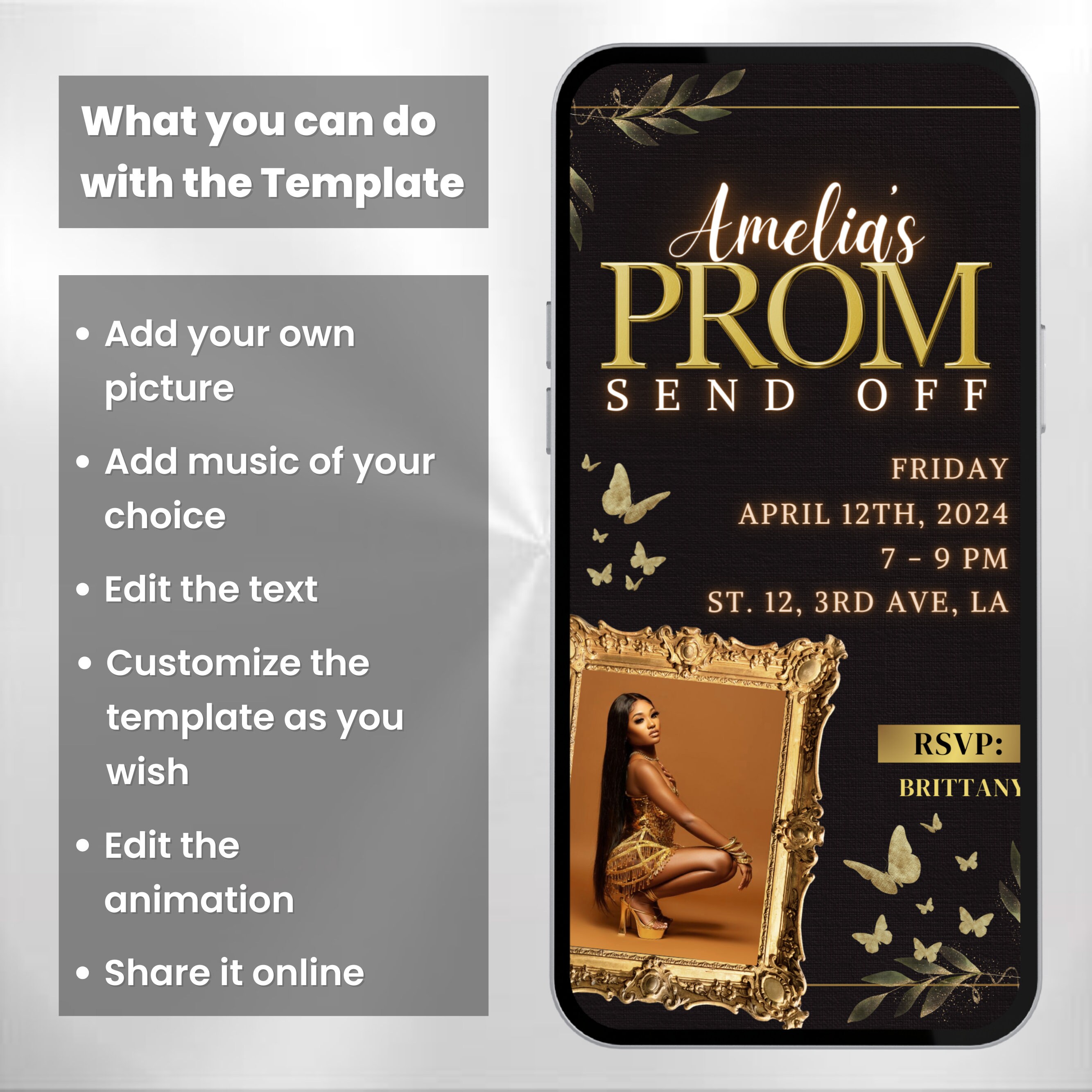 Prom Send off Invitation, Prom Invitation Flyer, Prom Makeup Flyer ...