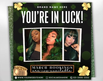 March Booking Flyer, March Flyer, March Books, St.Patricks Day Flyer, Book Now Flyer, March Madness Flyer, MUA Lashes Nails Hair March Flyer