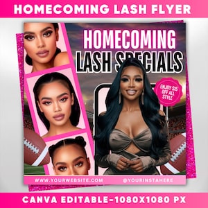 Homecoming Booking Flyer, Hoco Specials, Hair Lash Braids Booking Flyer, Flash Sale Flyer, Book Now Flyer, Homecoming Booking Flyer