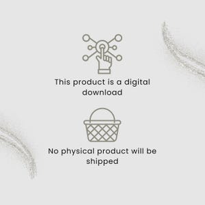 May include: A digital download graphic with a light gray background. The image includes a network icon with a hand touching it, and a basket icon. Text reads: "This product is a digital download" and "No physical product will be shipped."