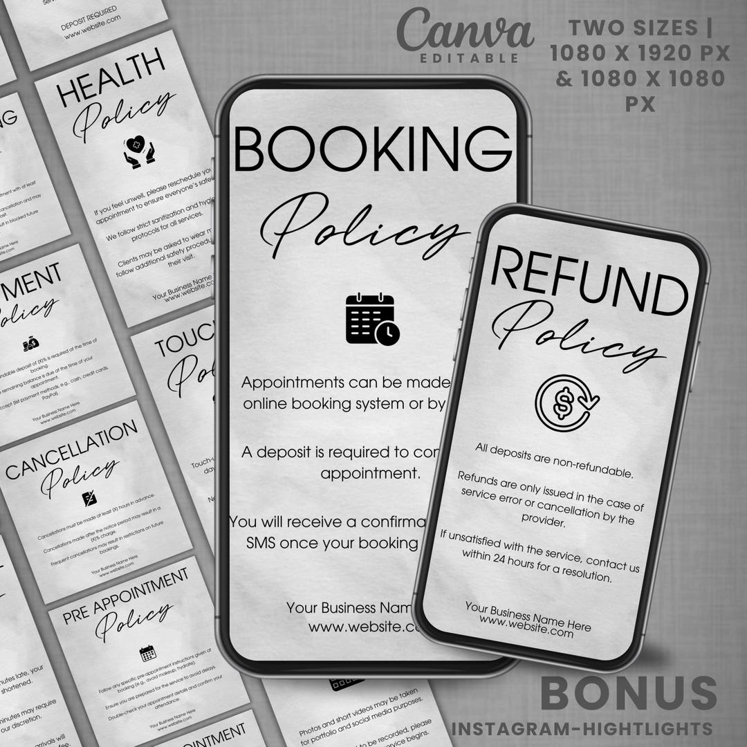 35+ Booking Policy Templates, Editable Booking Policies for Instagram ...