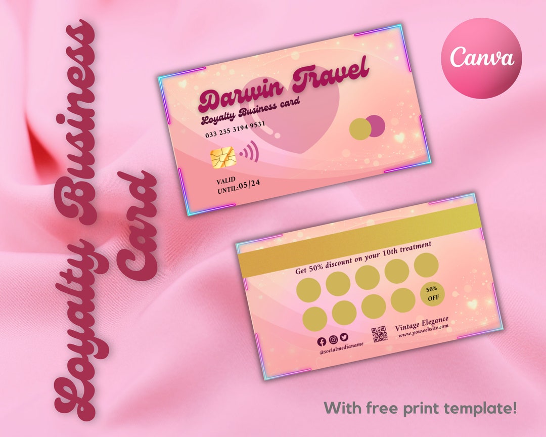Loyalty Business Card, Loyalty Cards for Lash, Customer Reward Card ...