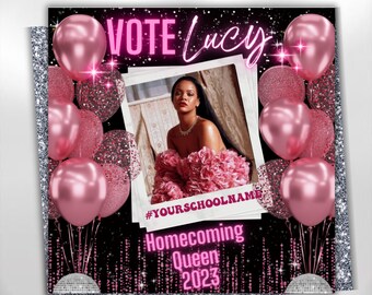 Vote Homecoming Queen Flyer, Homecoming Flyer, Campaign Flyer, Class Campaign Flyer, Election Flyer Prom Queen Flyer | DIY Editable Template