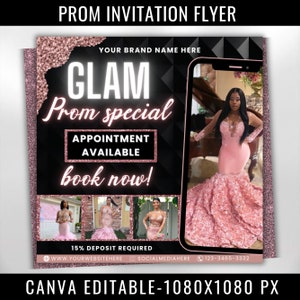 Prom Invitation Flyer, Prom Event Flyer, Prom Invitation, Prom Event ...