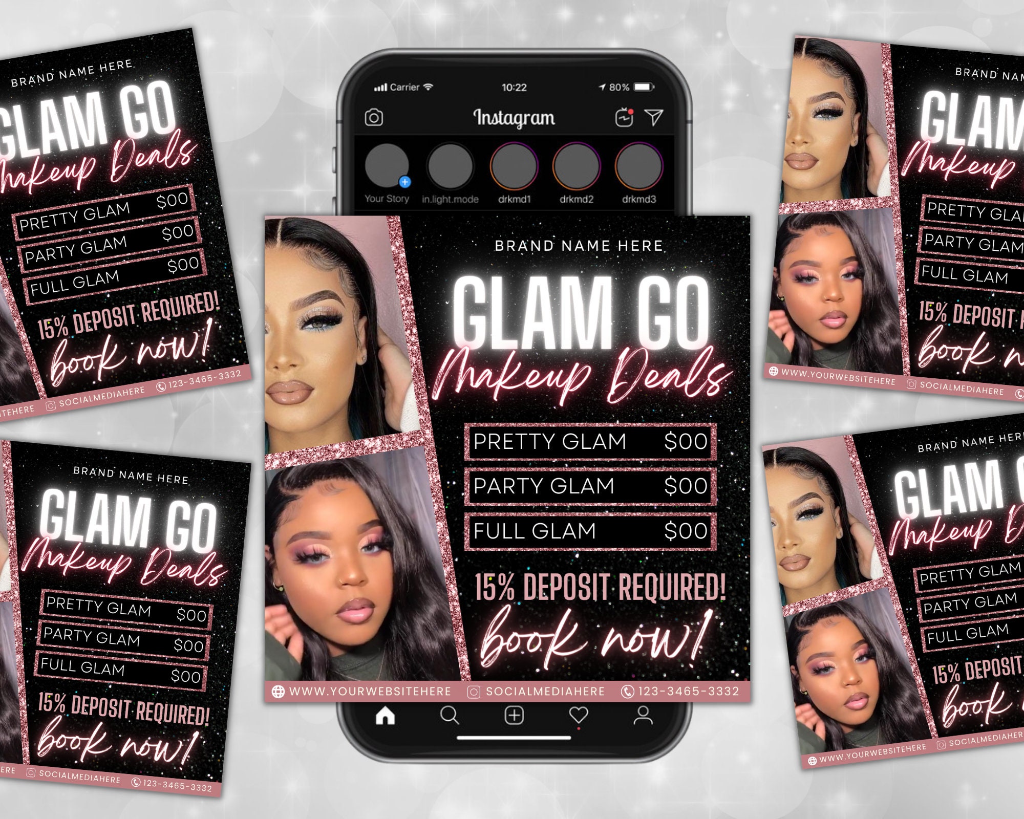 Printable Glam Go Makeup Special Deals Flyer, Custom Makeup Pricing ...