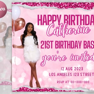 Birthday Flyer, Birthday Flyer Girl, Custom Editable Templates, Happy Birthday Flyer, Birthday Party Invitation, Birthday Girl Invitation