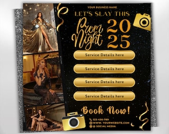 Prom Photographer Flyer, Editable Photoshoot Graduation Season Flyer, Prom Photography Flyer, Graduation Season Canva Digital Flyer Template