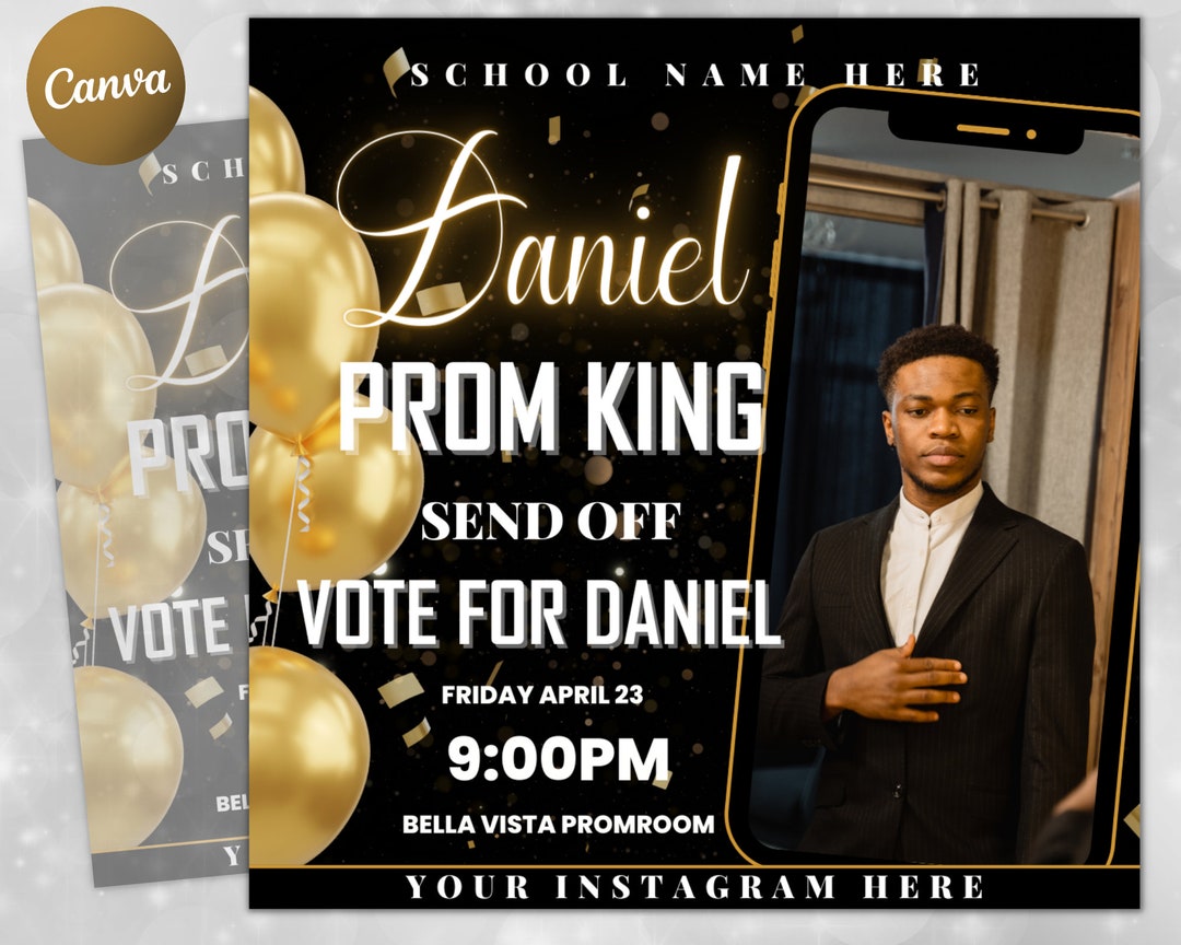Vote Homecoming King Class Campaign Flyer High School Homecoming ...