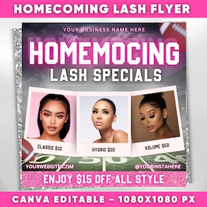 Homecoming Bookings, Homecoming Flyer, Hair Lash Braids Booking Flyer, Flash Sale Flyer, Book Now Flyer, Homecoming Booking Flyer