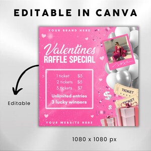 Raffle Flyer for Valentines Day, DIY Flyer Template Design, February ...