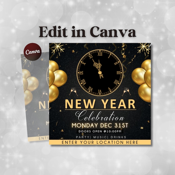 2024 New Years Flyer, New Years Invite, Happy New Year Flyer, Holiday Flyer, Celebration Flyer, Hair Flyer, Lash Flyer Social Media Flyer